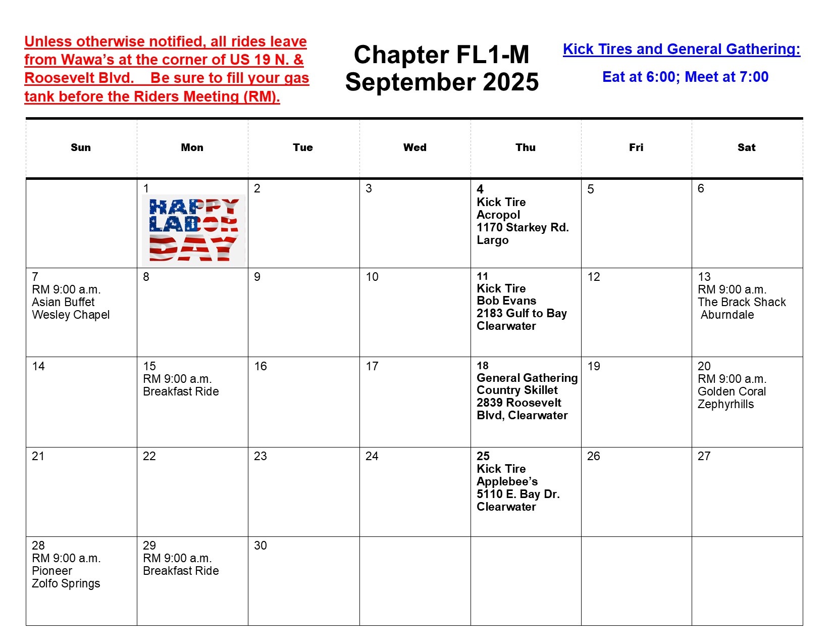 September Calendar